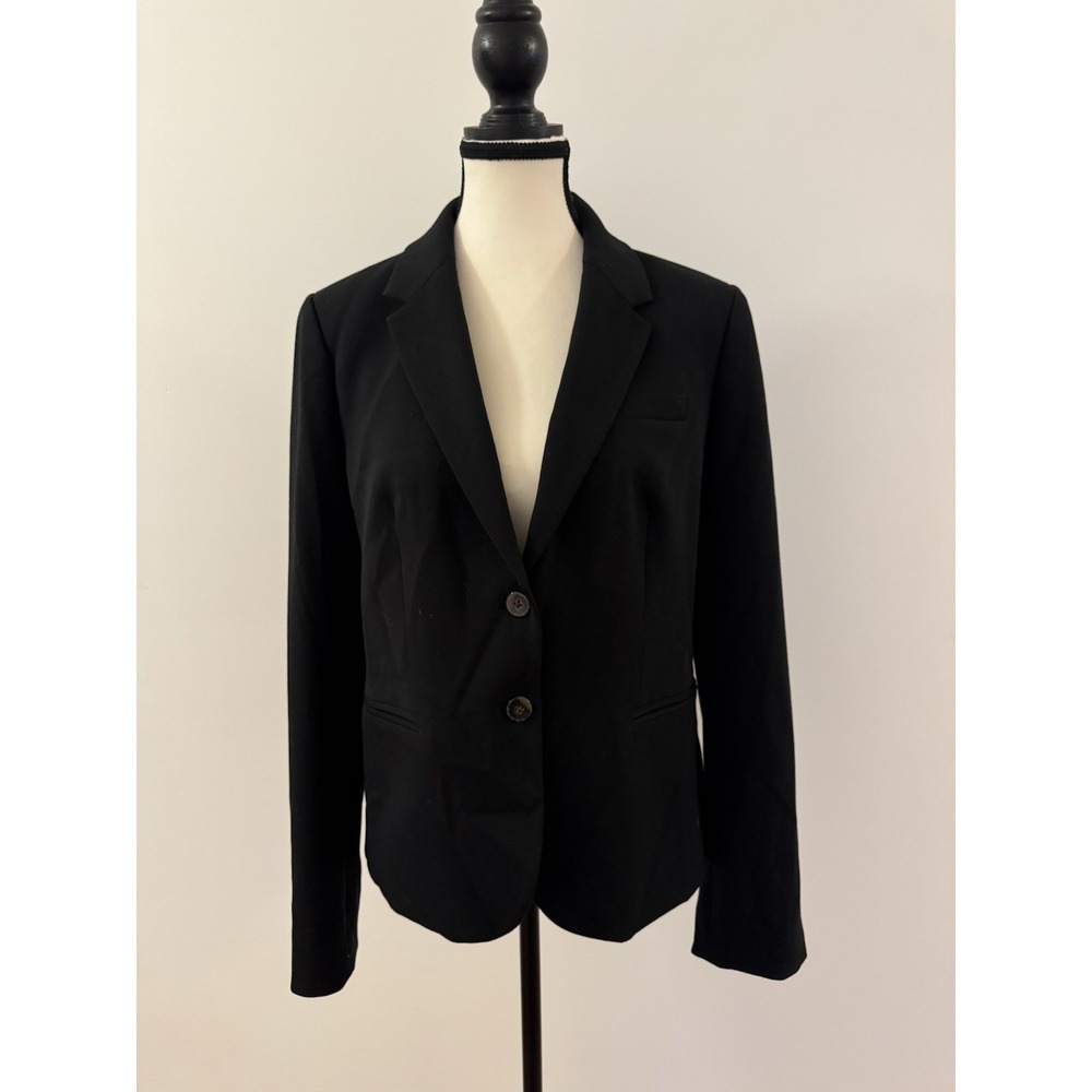 J Crew Womens Schoolboy Blazer Black 2 Button Suit Jacket Size Large K2899